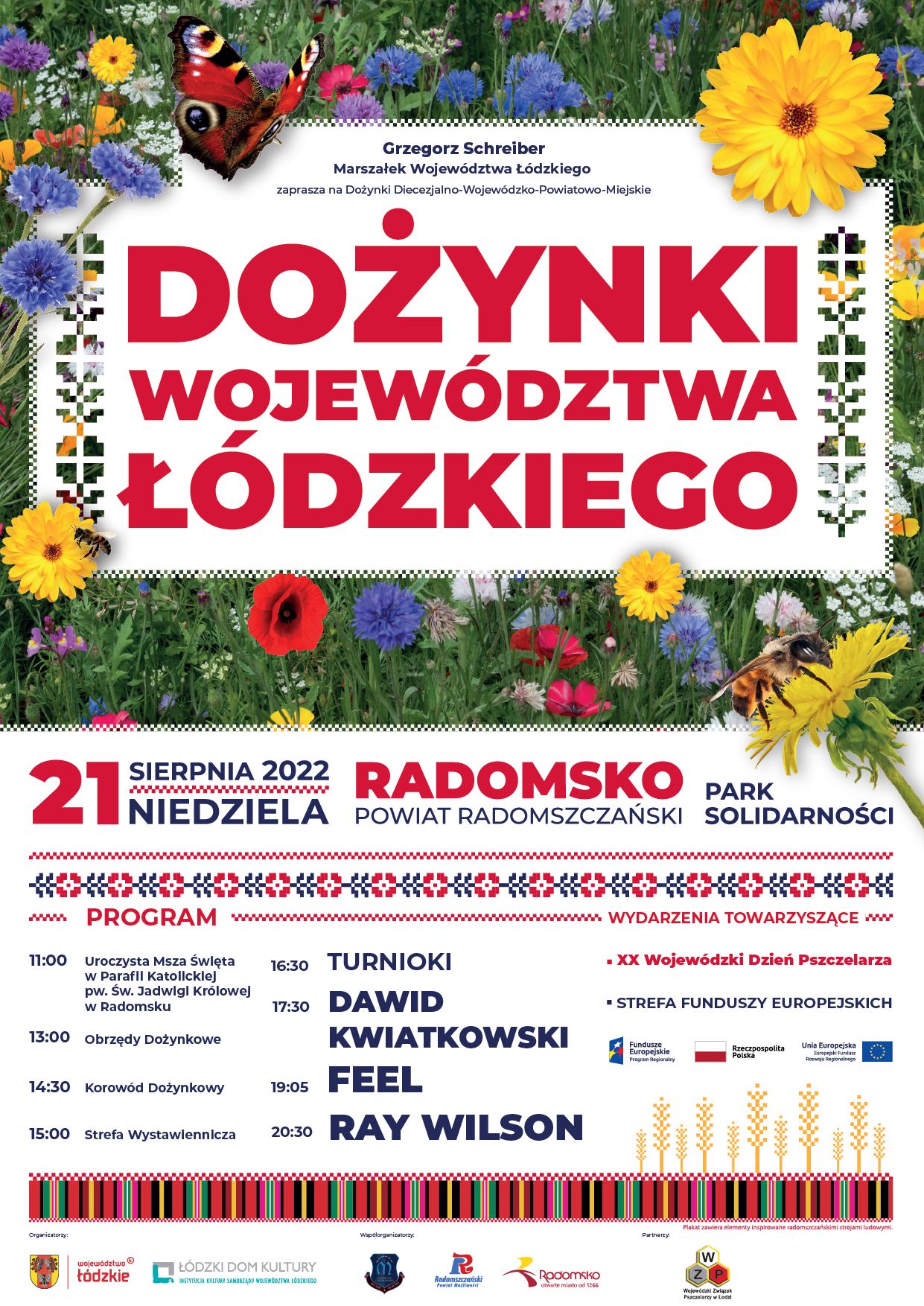 Dożynki Województwa Łódzkiego – 21 sierpinia 2022 Niedziela Radomsko Park Solidarności
